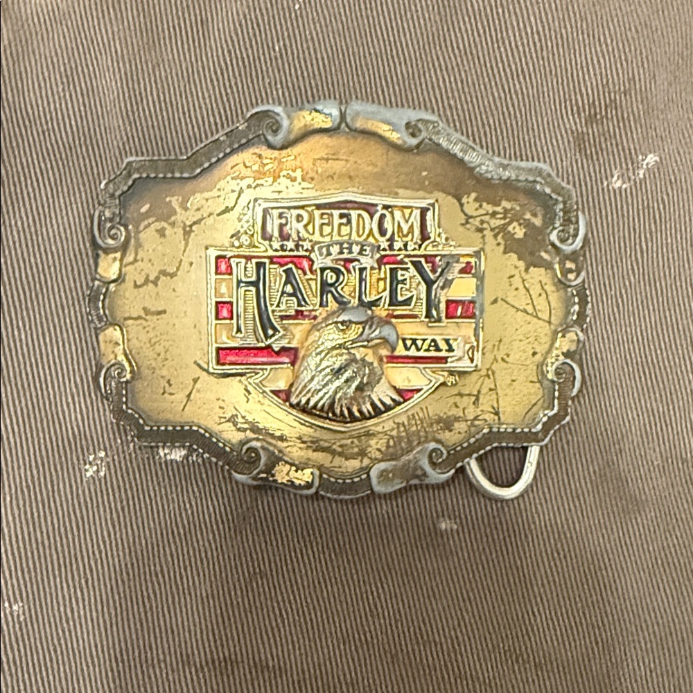 Vintage 1978 Harley-Davidson Freedom Gold Buckle